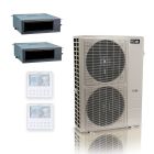 48,000 BTU ACiQ Standard 20.4 SEER2 2 Zone Concealed Duct Mini Split Heat Pump System - R454B | 230V - 18 + 24