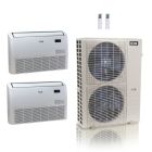 48,000 BTU ACiQ Standard 24 SEER2 2 Zone Floor Mount Mini Split Heat Pump System - R454B | 230V - 18 + 24