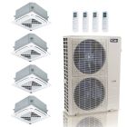 55,000 BTU ACiQ Standard 22 SEER2 4 Zone Ceiling Cassette Mini Split Heat Pump System - R454B | 230V - 9 + 9 + 12 + 18 - ES-55Z-M6C / ACiQ-09CC-2 / ACiQ-12CC / ACiQ-18CC