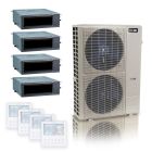 48,000 BTU ACiQ Standard 20.4 SEER2 4 Zone Concealed Duct Mini Split Heat Pump System - R454B | 230V - 12 + 12 + 12 + 24 - ES-48Z-M6C / ACiQ-12CD-HH-MC-3 / ACiQ-24CD-HH-MC