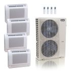 55,000 BTU ACiQ Standard 22 SEER2 4 Zone Floor Mount Mini Split Heat Pump System - R454B | 230V - 12 + 12 + 12 + 12 - ES-55Z-M6C / ACiQ-12FM-HH-MD-4