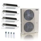 55,000 BTU ACiQ Standard 22 SEER2 4 Zone Slim Ceiling Casette Mini Split Heat Pump System - R454B | 230V - 12 + 12 + 12 + 18 - ES-55Z-M6C / SCC-12-HH-MB-3 / SCC-18-HH-MB