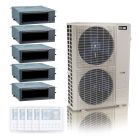 55,000 BTU ACiQ Standard 18 SEER2 5 Zone Concealed Duct Mini Split Heat Pump System - R454B | 230V - 9 + 9 + 9 + 12 + 12 - ES-55Z-M6C / ACiQ-09CD-HH-MC-3 / ACiQ-12CD-HH-MC-2