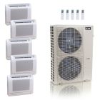 55,000 BTU ACiQ Standard 22 SEER2 5 Zone Floor Mount Mini Split Heat Pump System - R454B | 230V - 9 + 9 + 12 + 12 + 12 - ES-55Z-M6C / ACiQ-09FM-HH-MD-2 / ACiQ-12FM-HH-MD-3