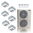 48,000 BTU ACiQ Standard 24 SEER2 6 Zone Ceiling Cassette Mini Split Heat Pump System - R454B | 230V - 9 + 9 + 9 + 12 + 12 + 12 - ES-48Z-M6C / ACiQ-09CC-HH-MC-3 / ACiQ-12CC-HH-MC-3