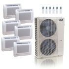 55,000 BTU ACiQ Standard 22 SEER2 6 Zone Floor Mount Mini Split Heat Pump System - R454B | 230V - 9 + 9 + 9 + 9 + 9 + 12 - ES-55Z-M6C / ACiQ-09FM-HH-MD-5 / ACiQ-12FM-HH-MD