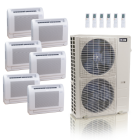 48,000 BTU ACiQ Standard 24 SEER2 6 Zone Floor Mount Mini Split Heat Pump System - R454B | 230V - 9 + 9 + 9 + 9 + 12 + 12 - ES-48Z-M6C / ACiQ-09FM-HH-MD-4 / ACiQ-12FM-HH-MD-2