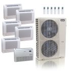 55,000 BTU ACiQ Standard 22 SEER2 6 Zone Floor Mount Mini Split Heat Pump System - R454B | 230V - 9 + 9 + 9 + 9 + 12 + 24 - ES-55Z-M6C / ACiQ-09FM-4 / ACiQ-12FM / ACiQ-24FM