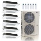 55,000 BTU ACiQ Standard 22 SEER2 6 Zone Slim Ceiling Casette Mini Split Heat Pump System - R454B | 230V - 6 + 6 + 9 + 9 + 9 + 9 - ES-55Z-M6C / SCC-06-HH-MB-2 / SCC-09-HH-MB-4