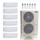 55,000 BTU ACIQ Standard 22 SEER2 6 Zone Wall Mount Mini Split Heat Pump System - R454B | 230V - 6 + 6 + 9 + 12 + 12 + 12 - ES-55Z-M6C / ACIQ-06W-2 / ACIQ-09W / ACIQ-12W-3