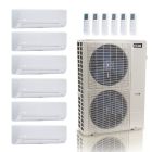 48,000 BTU ACiQ Standard 24 SEER2 6 Zone Wall Mount Mini Split Heat Pump System - R454B | 230V - 6 + 6 + 9 + 9 + 12 + 12 - ES-48Z-M6C / ACIQ-06W-2 / ACIQ-09W-2 / ACIQ-12W-2