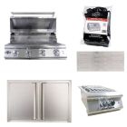 Buck Grill 32-Inch 4-Burner Built-In Gas Grill 304SS W/Lights & Outdoor Kitchen Package Options - BG 32BUCKGRILL-PKG-2