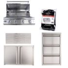 Buck Grill 32-Inch 4-Burner Built-In Gas Grill 304SS W/Lights & Outdoor Kitchen Package Options - BG 32BUCKGRILL-PKG-6