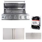 Buck Grill 40" 5 Burner Built In Stainless Steel Gas Grill with Lights  + Professional Outdoor Kitchen Package - BG 40BUCKGRILL-PKG-1