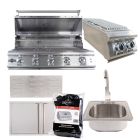 Buck Grill 40" 5 Burner Built In Stainless Steel Gas Grill with Lights  + Professional Outdoor Kitchen Package - BG 40BUCKGRILL-PKG-3