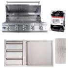 Buck Grill 40" 5 Burner Built In Stainless Steel Gas Grill with Lights  + Professional Outdoor Kitchen Package - BG 40BUCKGRILL-PKG-4