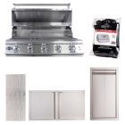 Buck Grill 40" 5 Burner Built In Stainless Steel Gas Grill with Lights  + Professional Outdoor Kitchen Package - BG 40BUCKGRILL-PKG-5