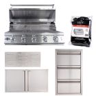Buck Grill 40" 5 Burner Built In Stainless Steel Gas Grill with Lights  + Professional Outdoor Kitchen Package - BG 40BUCKGRILL-PKG-6