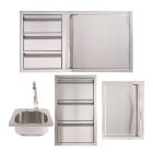Buck Grill 39" Triple Drawer Combo / Access Door / Triple Access Drawer 304 Stainless Steel Outdoor Kitchen Cabinetry Package - BO-PKG-38-29