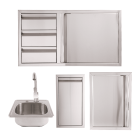 Buck Grill 39" Triple Drawer Combo / Access Door / Trash Bin 304 Stainless Steel Outdoor Kitchen Cabinetry Package - BO-PKG-38-26