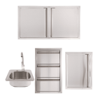 Buck Grill 40" Triple Access Drawer / Double Access Door / Access Door 304 Stainless Steel Outdoor Kitchen Cabinetry Package - BO-PKG-38-39