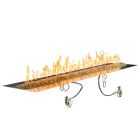 Outdoor Greatroom 13.5" x 120" Linear Crystal Fire Plus Gas Burner Insert and Plate Kit - BP12120-A-B
