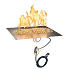 Outdoor Greatroom 13.5" x 24" Linear Crystal Fire Plus Gas Burner Insert and Plate Kit - BP2424-B-B