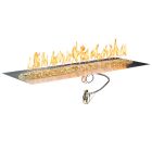 Outdoor Greatroom 13.5" x 64" Linear Crystal Fire Plus Gas Burner Insert and Plate Kit - BP2464-B-B