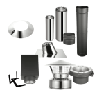 AllFuel HST 6-Inch Cathedral Ceiling With Single Wall Black Pipe Wood Stove Chimney Kit - BS-CCSBKIT6