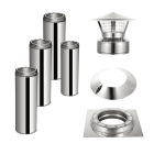 AllFuel HST 6-Inch x 15FT Built-In Wood Fireplace Chimney Kit - BS-KIT-6-15