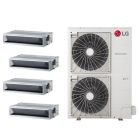 LG 42,000 BTU 19.0 SEER2 4 Zone Concealed Duct Mini Split LGRED Heat Pump System - R32 | 230 V - 9 + 12 + 12 + 18