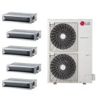 LG 48,000 BTU 18.5 SEER2 5 Zone Concealed Duct Mini Split LGRED Heat Pump System - R32 | 230 V - 9 + 9 + 12 + 12 + 18