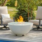 Outdoor Greatroom Cove Edge 42" Round Gas Fire Bowl in White - CV-30EWHT-B