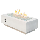 Outdoor Greatroom Cove 54" Linear Gas Fire Pit Table in White - CV-54WT-B
