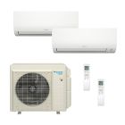 18,000 BTU Daikin 21 SEER2 Dual Zone Wall Mount Mini Split Heat Pump System - R32 | 230V - 7+9 - 2MXM18AVJU9 / CTXV07AVJU9 / FTXV09AVJU9