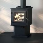 Englander Blue Ridge 100 Wood Stove with Black Door & Pedestal - Heats 1,200 Sq Ft - ESW0001
