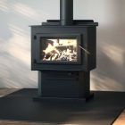Englander Blue Ridge 300P Wood Stove with Black Door & Pedestal - Heats 2,100 Sq Ft - ESW0007