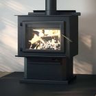 Englander Blue Ridge 500 Wood Stove with Black Door & Pedestal - Heats 2,700 Sq Ft - ESW0012