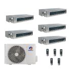 42,000 BTU Gree All Match 18 SEER2 Five Zone Slim Concealed Duct Mini Split Heat Pump System - R32 | 230V - 9 + 9 + 9 + 18 + 18