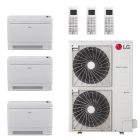 LG 36,000 BTU 22.0 SEER2 3 Zone Low Wall Console Ductless Mini Split LGRED Heat Pump System - R32 | 230 V - 12 + 12 + 15