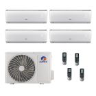 36,000 BTU Gree Vireo 21 SEER2 Quad Zone Wall Mount Mini Split Heat Pump System - R32 | 230V - 9 + 12 + 12 + 12