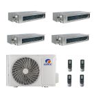 42,000 BTU Gree All Match 18 SEER2 Quad Zone Slim Concealed Duct Mini Split Heat Pump System - R32 | 230V - 9 + 9 + 18 + 24