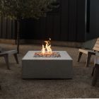 HPC Alea 32" Square Concrete Gas Fire Pit with Electronic On/Off Ignition in Charcoal with Ivory Beach Stone & Torpedo Burner - TOR-ALEA32-CHIB-EI