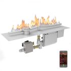 HPC Linear 48" Fire Pit Burner Kit with Flat Pan & Electronic HI/LO Ignition & Torpedo Burner - TOR-48SSEI-LF-HI/LO