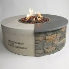 HPC Round 54" Ready To Finish Fire Pit Enclosure & 25" Round Burner Kit with Spark Ignition & Torpedo Burner - TOR-U54R/FPPK25CEK