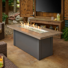Outdoor Greatroom Havenwood 62" x 30" Linear Gas Fire Pit Table in Grey with Driftwood Top - HWDG-1242-B
