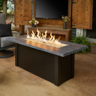Outdoor Greatroom Havenwood 62" x 30" Linear Gas Fire Pit Table in Black with Carbon Grey Top - HWGB-1242-B