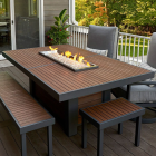Outdoor Greatroom Kenwood Linear Gas Fire Pit Table in Dining Height - KW-1242-B