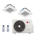 LG 24,000 BTU 2 Zone Ceiling Cassette Mini Split System - KUMXB241A / KNMDB071A / KNUDB181A