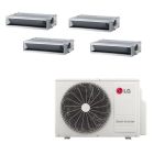 LG 30,000 BTU 18.5 SEER2 4 Zone Concealed Duct Mini Split Heat Pump System - R32 | 230 V - 9 + 9 + 9 + 12